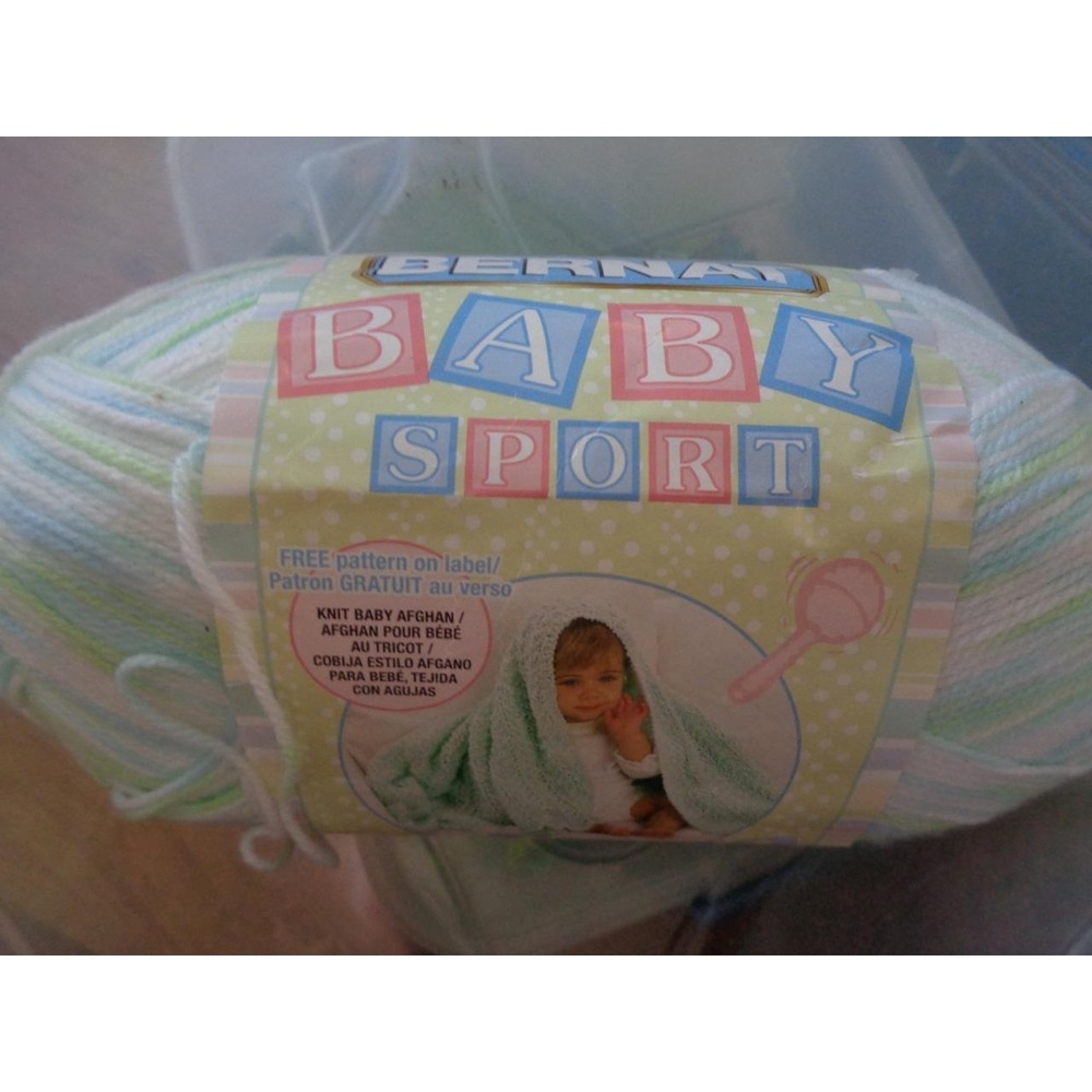 Bernat Baby Sport Yarn Funny Prints Blue Green 1 Skein of 10.5 oz
